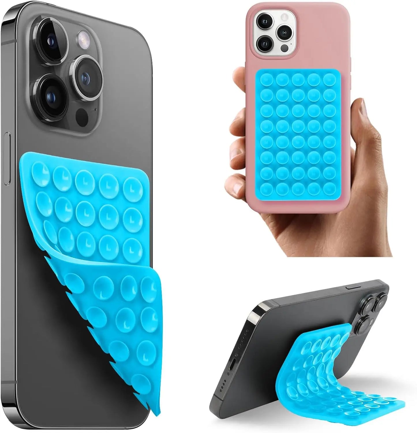 Heart Shape Double Sided Phone Suction Holder, Multi-Purpose Silicone Suction Cup Phone Mount Phone Case Sticky Phone Grip