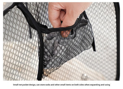 Dirty Clothes Basket Skeleton Ventilated Foldable Easy Storage Portable Large Capacity Clothes Basket