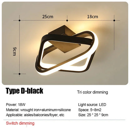 LED Strip Aisle Ceiling Lights Modern Minimalist Living Room Lamps For Balcony Entrance Staircase Home lighting Led 3 color