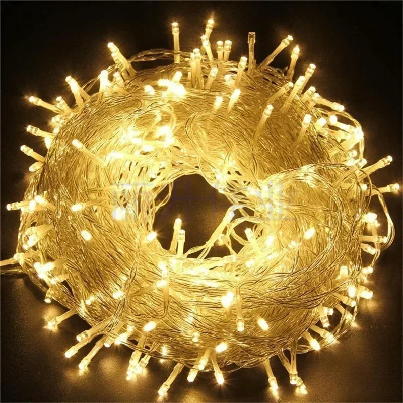 LED String Light 220V EU Plug Night Light 8 Modes Indoor Outdoor Decor Wedding Party Christmas Tree Home Garden Patio Decoration