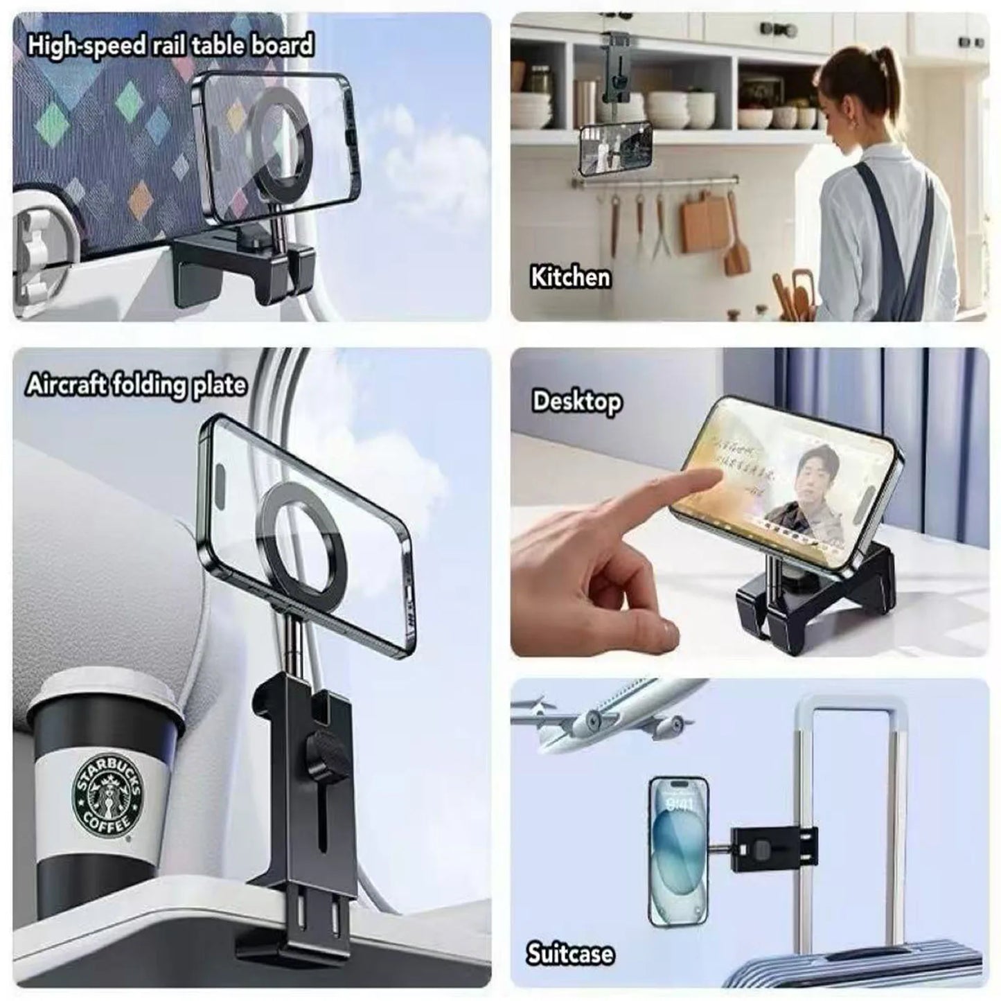 Magnetic Phone Mount Car Phone Holder Mount For Backseat Foldable Smartphones Stand For Calling Navigation GPS Video Recording