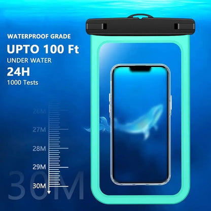 Waterproof Mobile Phone Bag Touchable Screen Large Capacity Phone Protector Pouch with Neck Lanyard Transparent