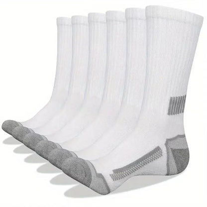6 Pairs of MEN'S Sports Socks, Sweat Absorbing, Comfortable and Breathable, Suitable for Basketball Training and Outdoor Running