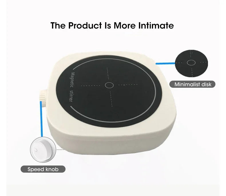 Magnetic Stirrer Kitchen Liquid Mixing Mini Lab Stir Mixer Portable Stirrer Plate with Stir Bar USB 2L 4000RPM for Laboratory