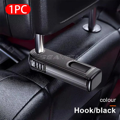 SEAMETAL 2 in 1 Car Seat Back Hook with Phone Holder Stable Headrest Hanging Hook Anti Slip Silicone Pad Hidden Rear Row Hanger