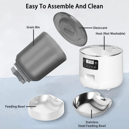 4L Smart Pet Feeder Stainless Steel Bowl Remote Control APP Control Feeder 9-Meal Timed Feeding Dog Food Dispenser For Cats Dogs