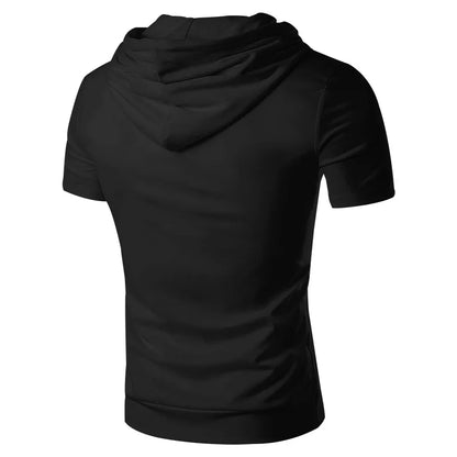 2024 Amazon New Men's Athleisure European and American Hooded Loose Short Sleeves