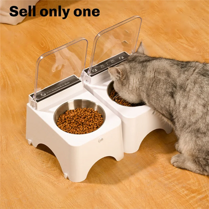 Smart Cat Bowl With Infrared Sensor Automatic Lid - Anti-Mouse Pet Feeder For Cats And Dogs Food Dispenser