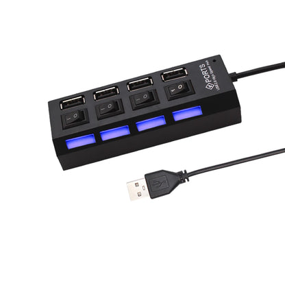 High Speed 4 Port USB 2.0 Multi Splitter USB Hub 2.0 Use Power Adapter Multiple Expander Switch 30cm Cable Hub Docking Stations