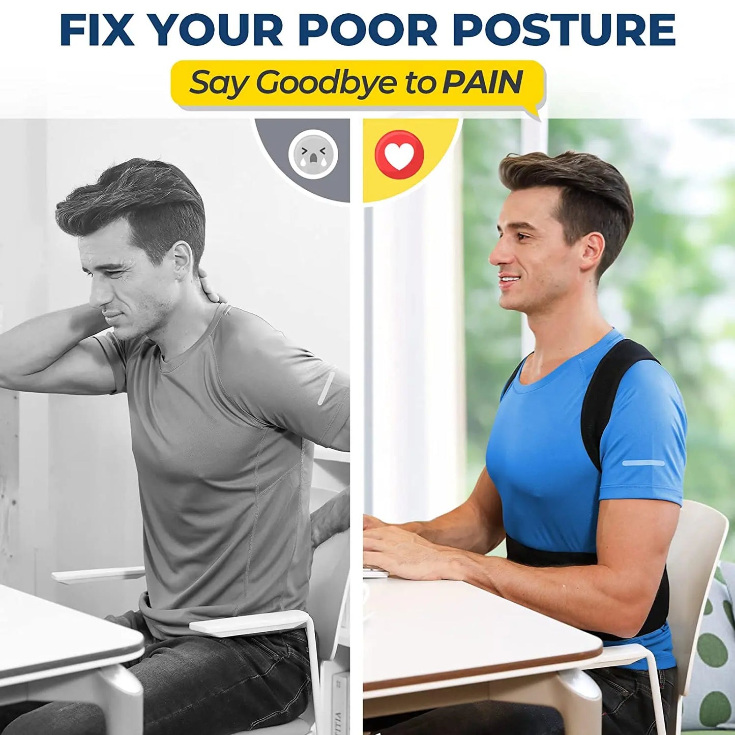 Back Posture Corrector for Upper and Lower Back Pain Relief,Adjustable Fully Back Support Improve Back Posture, Lumbar Support