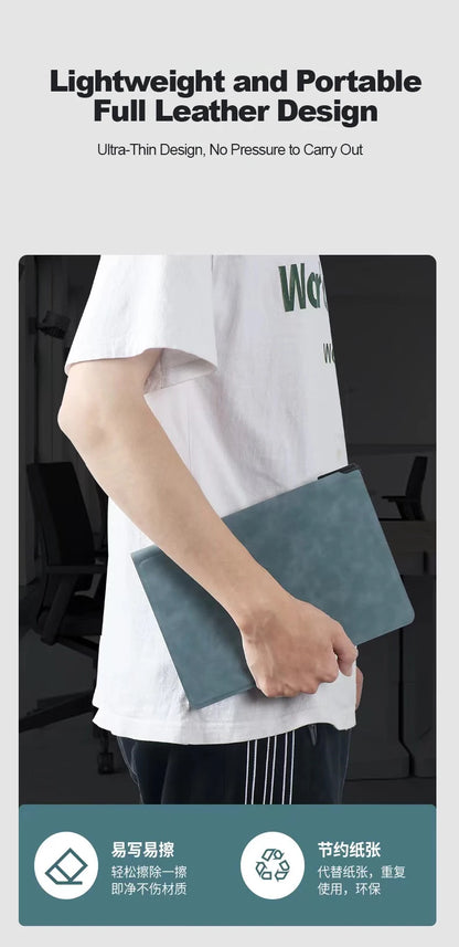 Erasable Whiteboard Notebook A5 Leather Portable Drafting Notebook Writing Board Desktop Memo Pad