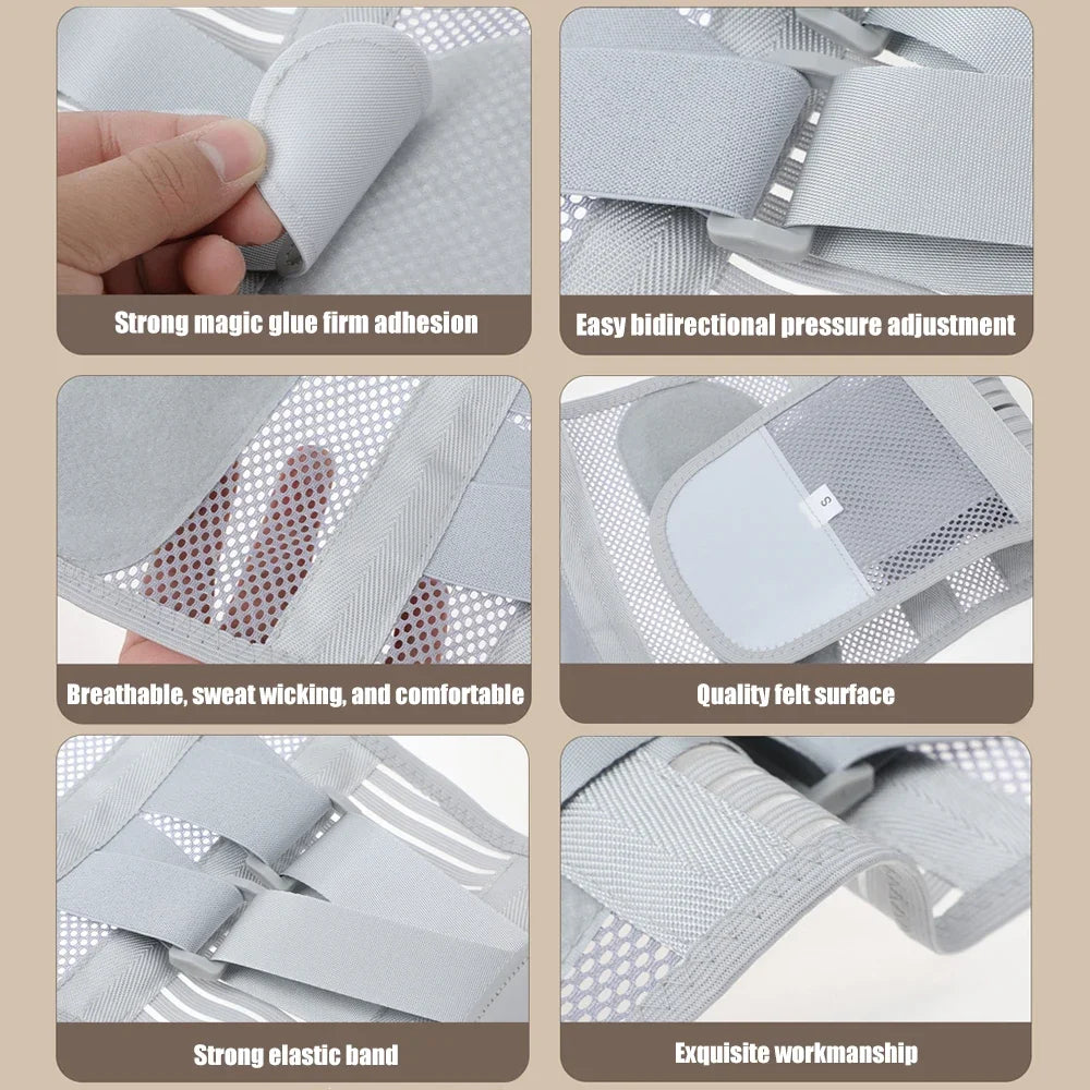 New Back Braces for Lower Back Pain, Lumbar Support for Men and Women, Breathable Soft Mesh Fabric and 5 Stays All-round Support