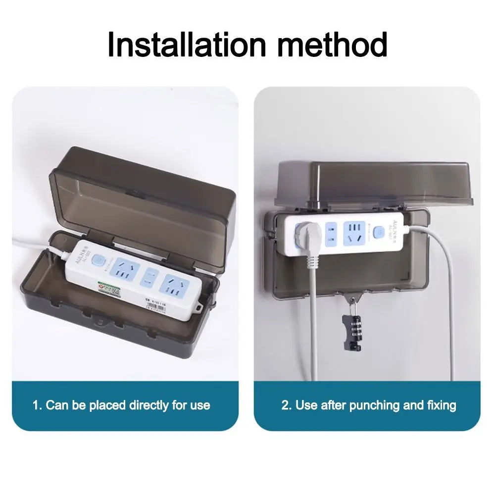 Plastic Cable Management Box Electrical Boxes Rain-Proof Weather Proof Plug Box Lead Cover for Protect Outlet, Plug, Socket