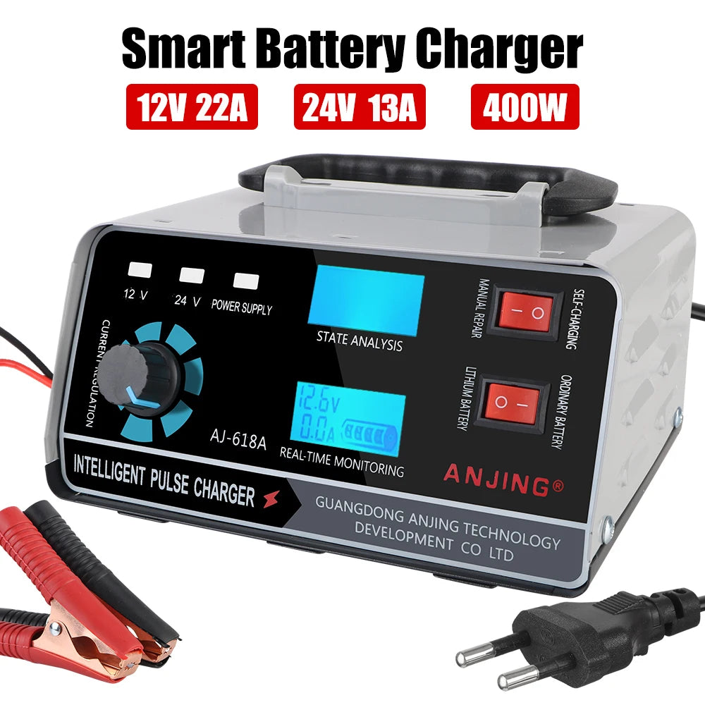 Digital LCD Display Automatic Battery-chargers For Car Truck Boat Motorcycle Five-Stage Power Puls Repair Chargers
