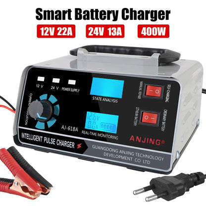 Digital LCD Display Automatic Battery-chargers For Car Truck Boat Motorcycle Five-Stage Power Puls Repair Chargers