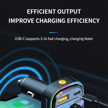 Bluetooth 5.0 FM Transmitter Handsfree Car Radio Modulator MP3 Player With 22.5W USB Super Quick Charge Adapter for Car