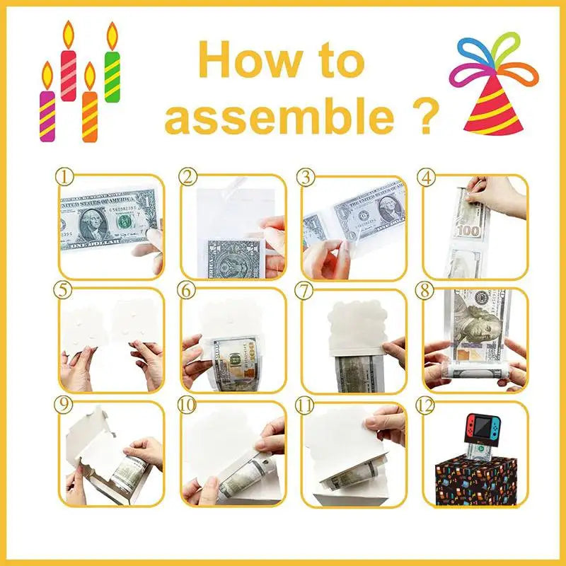 Birthday Money Box for Cash Gift Pull Money Box for Cash Gift Money Pull Box for Cash