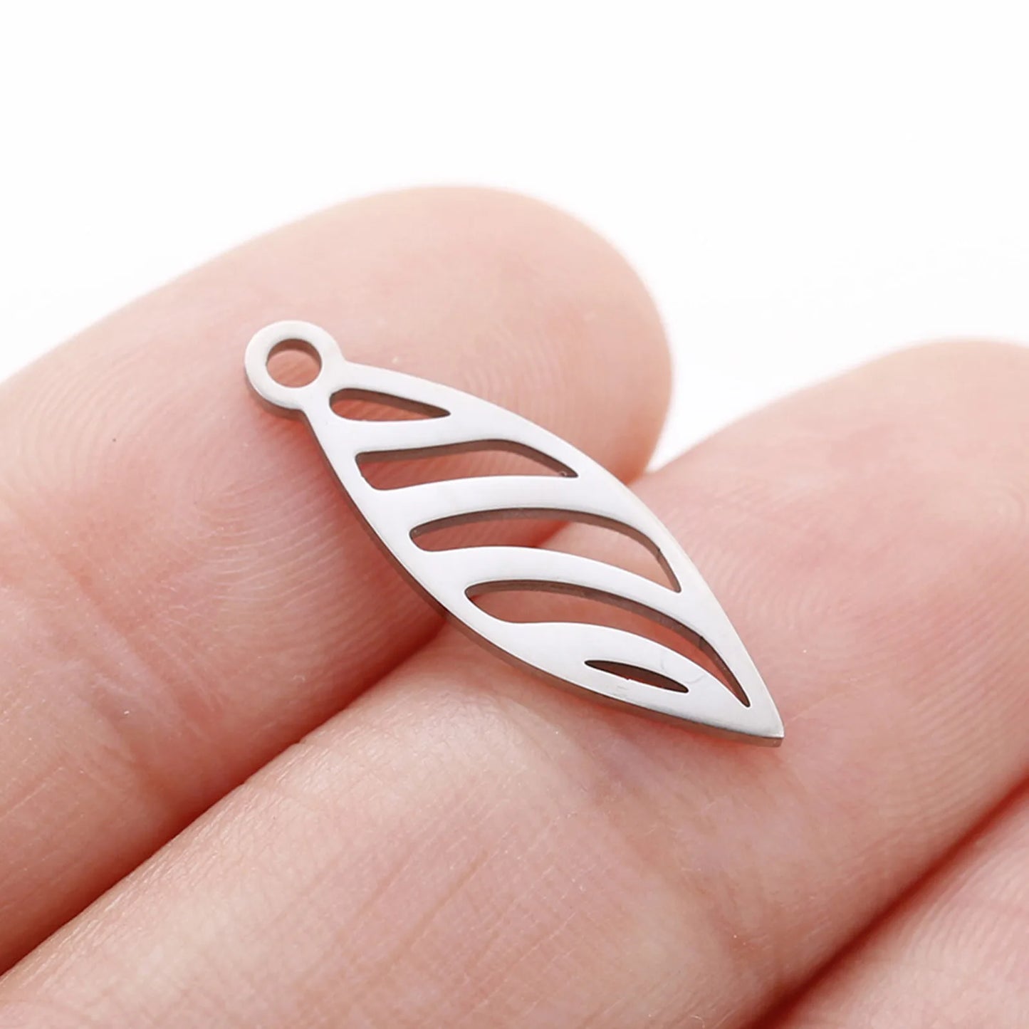 3PCs Stainless Steel Mini Flower Charms Tree Leaf Bird Pendant Necklace Diy Earring For Jewelry Making Findings Wholesale