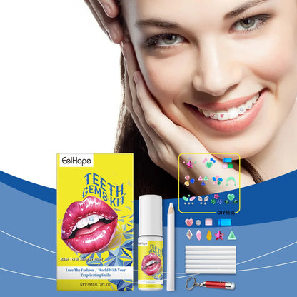 Eelhope Dental Diamond Decoration Set Teeth Fashion Beauty Decoration Diamond Lights up Personality Shining Dental Diamond