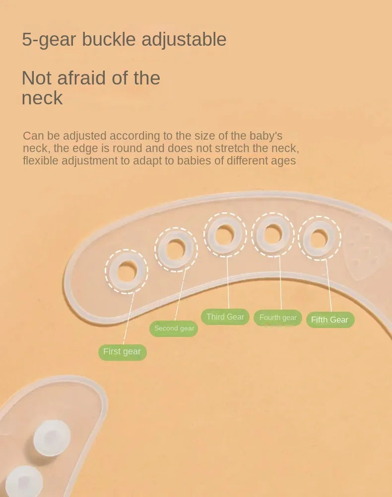 Baby Food-grade Silicone Bib Baby Food Rice Pocket Saliva Pocket Lightweight Waterproof Bib for Children