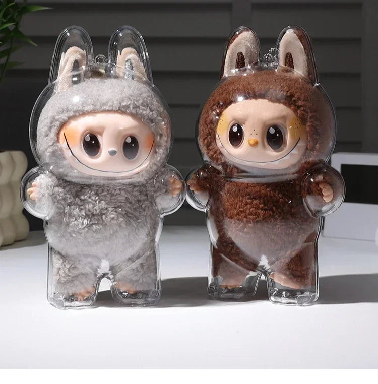 Labubu Transparent Protective Cover Stuffed Toys Cover Labubu I II Doll Display Bag Mini Portable Storage Box