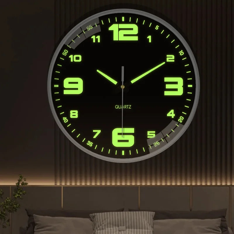 Luminous Digital Clock Living Room Wall Clock 8 inch 20cm Mute Clock Wall Clock Simple Stereo Clock