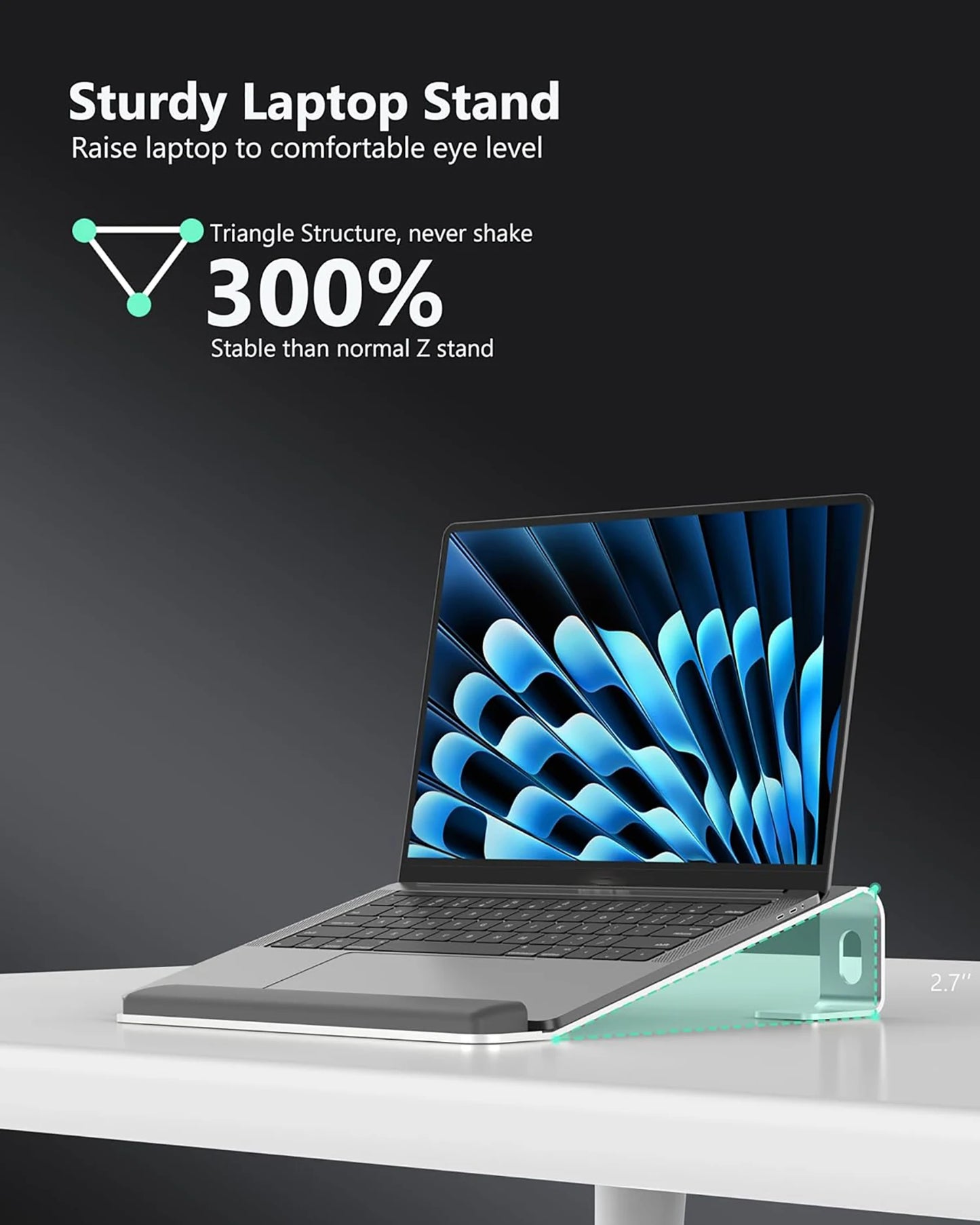 Ergonomic Laptop Stand Aluminum Alloy Laptop Stand Aluminum Portable Laptop Stand for Base with Wrist Pad