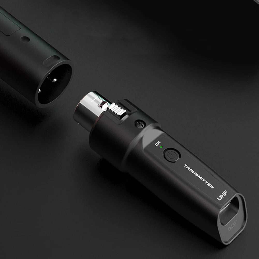 Wireless Microphone Transmitter Receiver System UHF XLR Adapter System for Dynamic Microphone Guitar Audio Mixer PA System