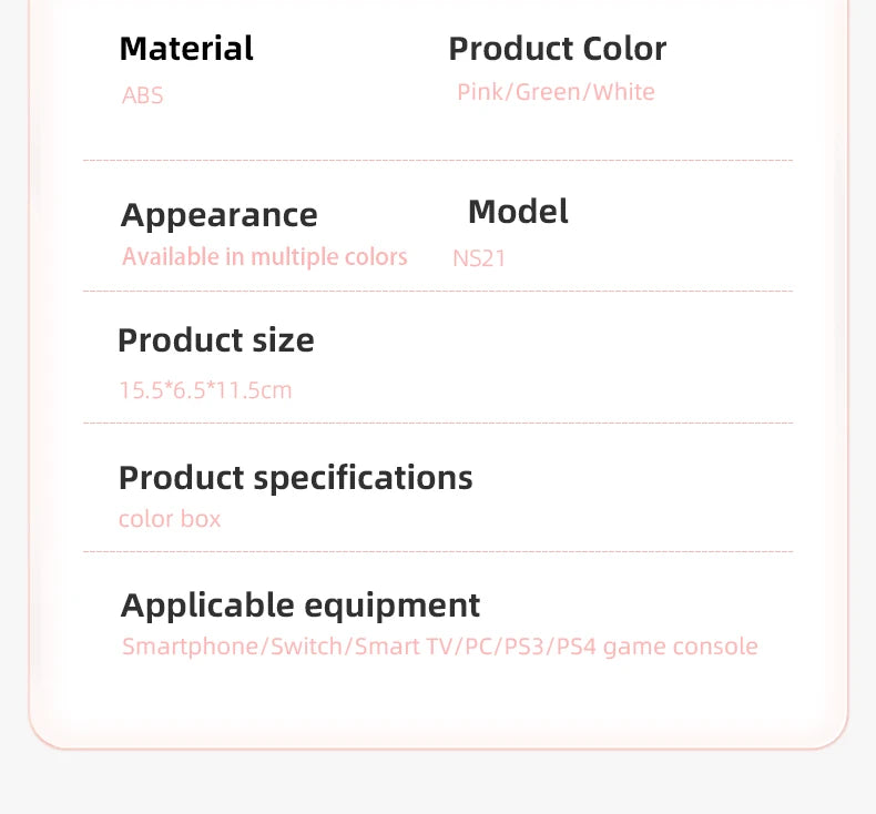 Switch gamepad  Wirelless  controller Supports Android phones/iOS/computers Win10/PS4 with dual motor vibration