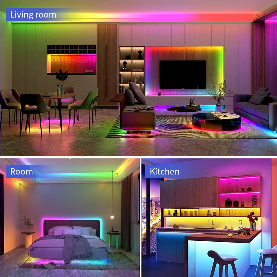 Smart LED Strip Lights, with Wireless Infrared Remote Control, Color Changing & Music Sync with App Control and Remote, USB Powe
