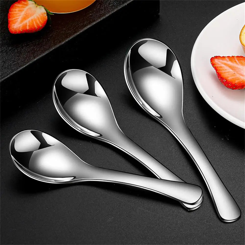 5pcs 304 Stainless Steel Spoon Spoon Household Creative Stainless Steel Tablespoon Soup Spoon Small Spoon Spoon Children Dinner