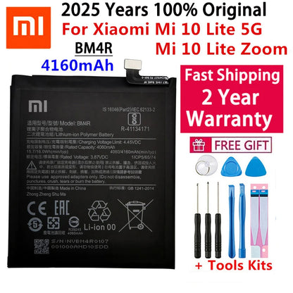 2025 Years 100% Original BM4R 4160mAh Phone Battery For Xiaomi Mi 10 Lite 10Lite 5G Zoom Replacement Batteries Fast Shipping
