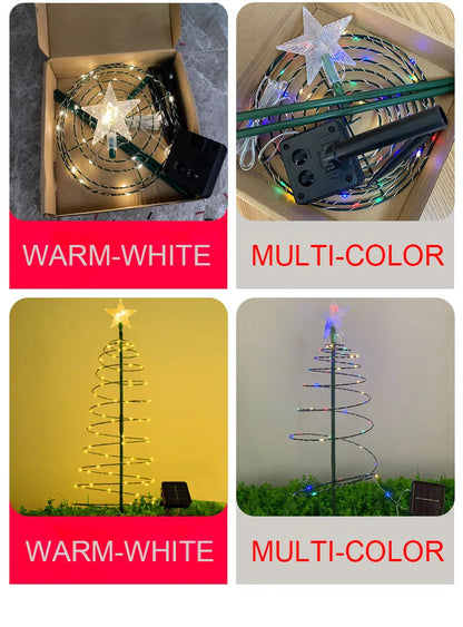 Christmas Solar Light LED Luminous Christmas Tree Ornament Outdoor Waterproof Decorative Lamp String Festival Garden Decorations