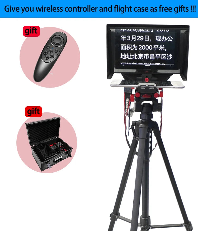 TYST TY-320 Portable Inscriber Tablet Teleprompter Artifact Video Remote Control for 7-10 inch Screen Computer DSLR Recording