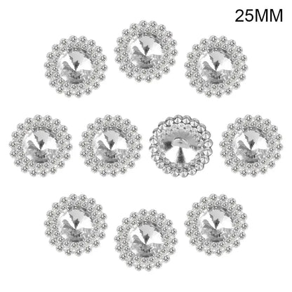 10 PCs 15/20/25MM Round Metal Rhinestone Buttons for Clothing DIY Sewing Accessories Wholesale Luxury Fashion Apparel Decoration