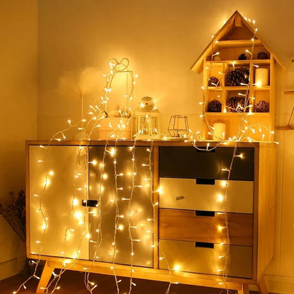 LED String Light 220V EU Plug Night Light 8 Modes Indoor Outdoor Decor Wedding Party Christmas Tree Home Garden Patio Decoration