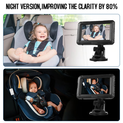 Baby Car Mirror 1080P Baby Monitor with Night Vision 150° Wide View Angle for Infants Kids with Camera USB Plug 4.3" Baby Camera