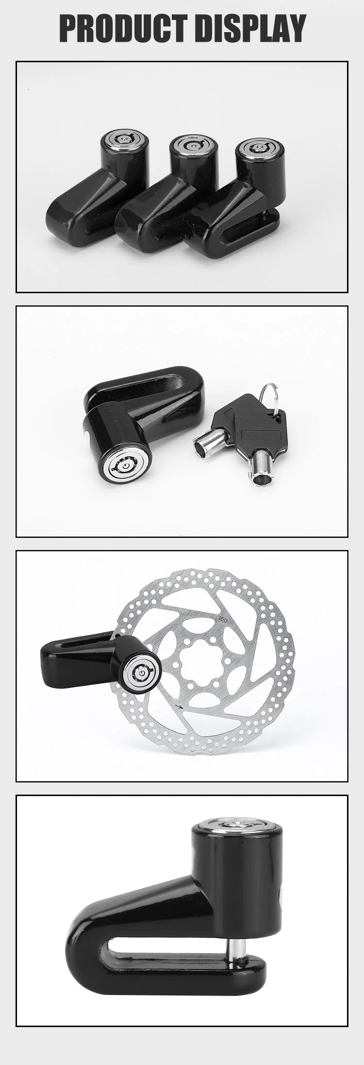 Motorcycle Bike Lock Security Anti Theft Bicycle Motorbike Motor Disc Brake Lock Theft Protection for Scooter Safety Motor Lock