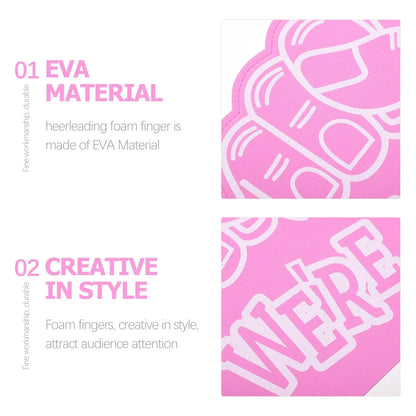 3pcs Foam Finger Cots Pink Sports Supplies Cheerleading Props Giant Hands for Soccer Basketball Lightweight EVA Kids Adults