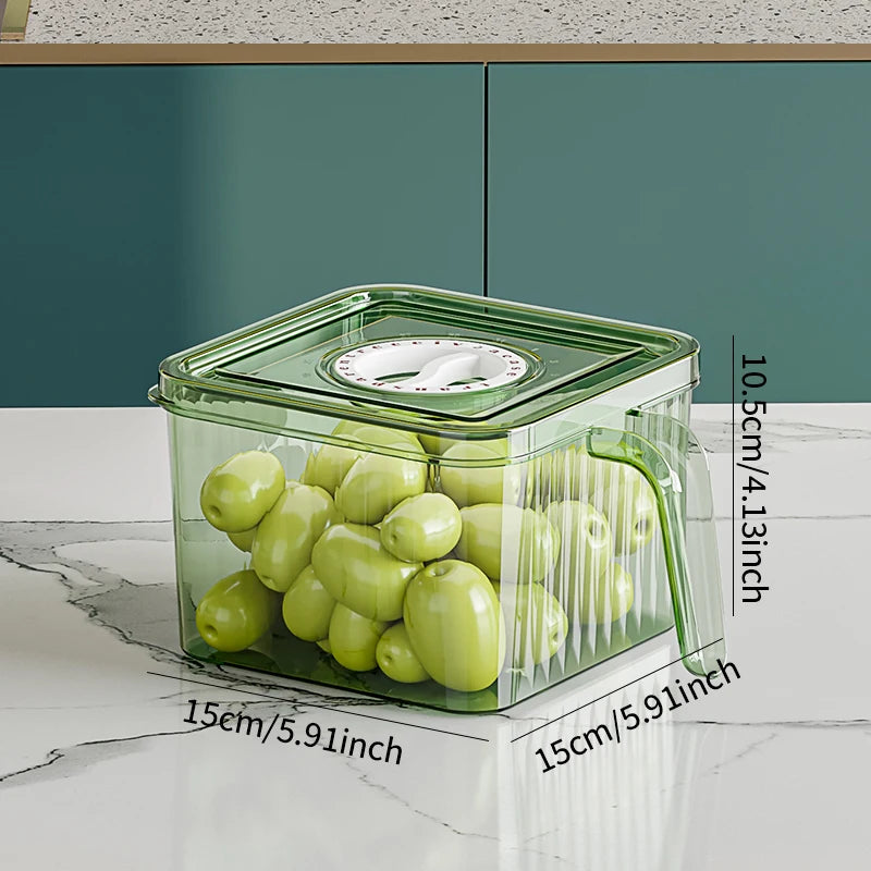 Stackable Refrigerator Storage Box with Lid, Capable of Storing Bread, Food, Vegetables, and Fruits，organizer box with handle