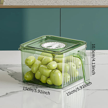 Stackable Refrigerator Storage Box with Lid, Capable of Storing Bread, Food, Vegetables, and Fruits，organizer box with handle