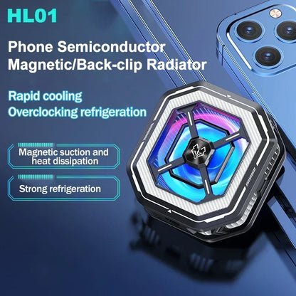Semiconductor Phone Cooler with Freezing Capability, Magnetic & Clip-on Cooling Fan, For iPhone & Android Phones