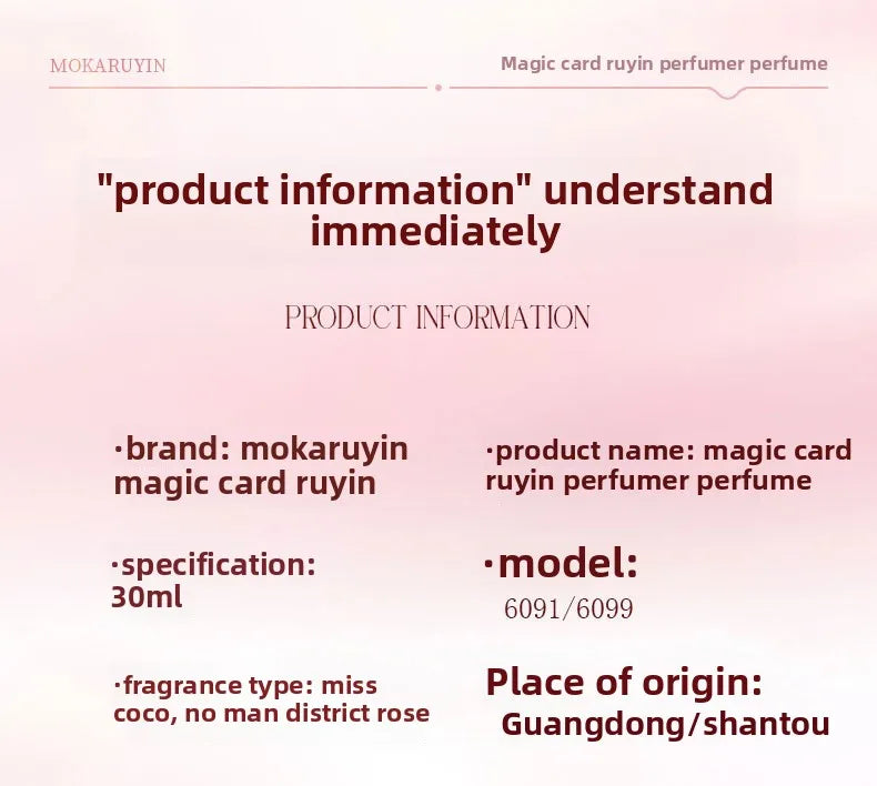 Perfume Lasting Fragrance, Fresh and Light Fragrance, Floral Fragrance, Alcohol-free Perfume for Ladies.