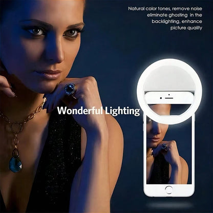LED Selfie Ring Light Novelty Makeup Lightings Led Selfie Lamp Mobile Phones Photo Night Light Rechargeable Lamp Selfie Ring
