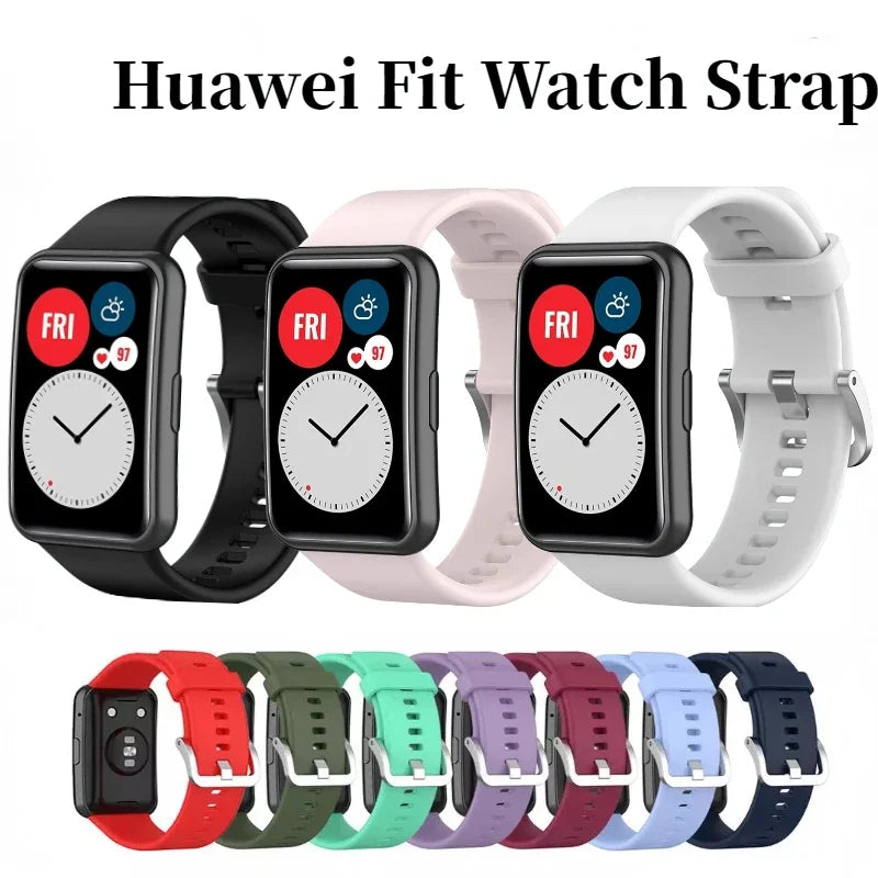 Silicone strap for Huawei Watch Fit Original Smart watch replacement Huawei Fit Bracelet wristband Huawei Watch Fit new Correa