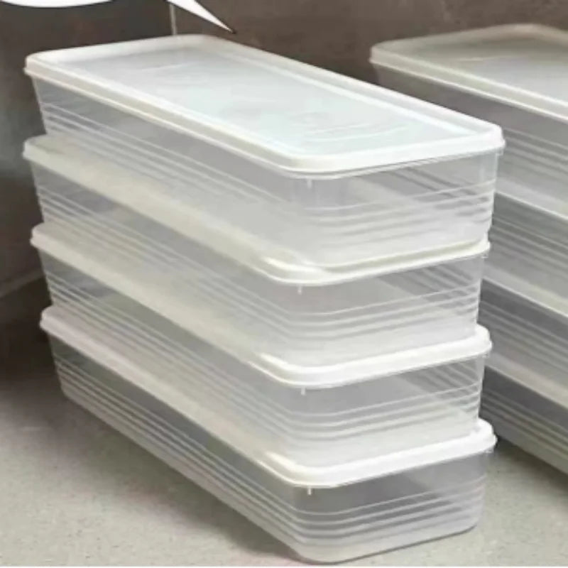 4 Rectangular Food Storage Containers Made of Reusable Plastic Refrigerator Storage Box Kitchen Preservation Box Accessories