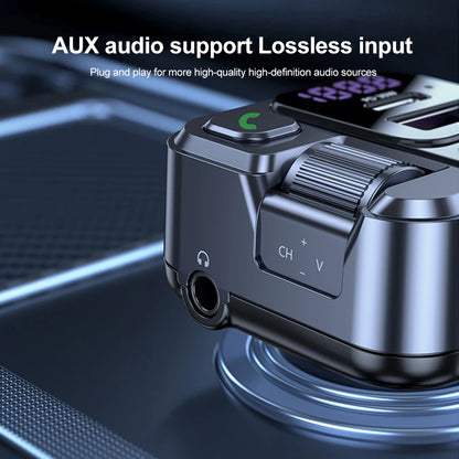 Bluetooth 5.1 Car FM Transmitter Car MP3 Stereo Music Player Handsfree 3.5mm Aux Wireless Car Kit 30W PD USB-C Fast Charger