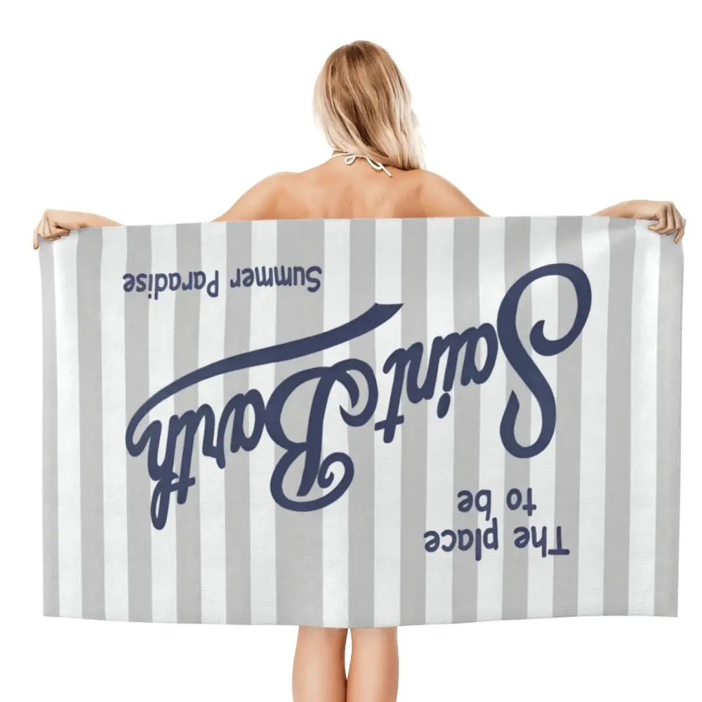 S-Saint B-Barth Beach Towel for Adults – Soft, Absorbent, and Lightweight for Travel