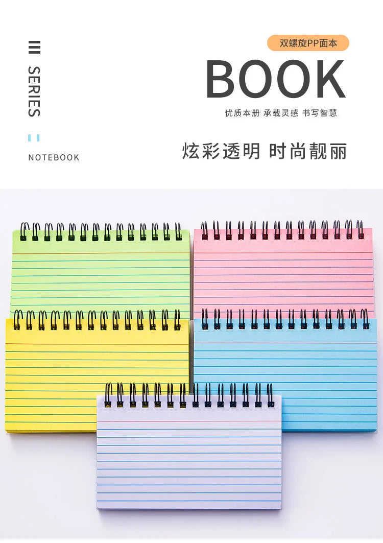 Simple Lined Spiral Notebook With Colorful Pages,Tearable Binding,Office Supplies Journal Diary Stationery Back To School