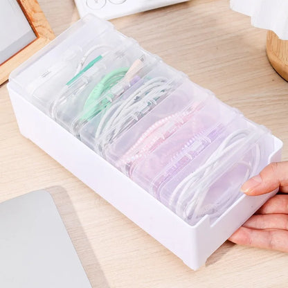 7Grid Data Cable Storage Box Cable Organizer Bag With Power Charging Cable Management And Desktop Cables Management Organization